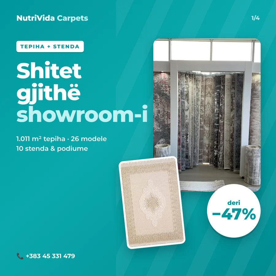 Social post 1 of 4: the whole showroom for sale, up to 47% off